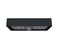 Velamp Tegel Aplique LED a carica solare 10 W - 800 lm, Grigio (RAL7016)- Policarbonato/ABS anti-UV, Sensore di Movimento e Crepuscolare, IP65, Montaggio Parete - Ideale per Ingressi, Balconi