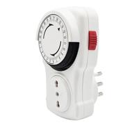 Velamp Timer Meccanico Giornaliero da Presa - programmatore 24 h con intervalli da 15 min, capacità fino a 3680 W, presa con protezione bambini