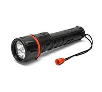 VELAMP Torcia LED impermeabile - Impugnatura antiscivolo e laccetto - Alta potenza e resistenza - Per uso esterno ed emergenze - 3 batterie tipo D