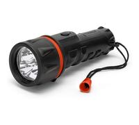 Velamp Torcia LED impermeabile - Impugnatura antiscivolo e laccetto - Alta potenza e resistenza - Per uso esterno ed emergenze - 2 batterie tipo D