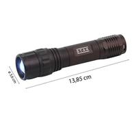 Velamp PANTHER Torcia Led ricaricabile super luminosa (800lm, CREE XHL). Interruttore tattico. Focus regolabile.Impermeabile, ideale industria e campeggio. IPX4, Nero