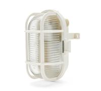 Velamp Turtle Plafoniera da esterno ovale - Attacco lampadina E27 - 60W Max - Impermeabile (IP44) - Ideale per montaggio all’esterno - Colore bianco