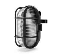 Velamp Turtle Plafoniera da esterno ovale - Attacco lampadina E27 - 60W Max -Impermeabile (IP44) - Ideale per montaggio all’esterno - Colore nero