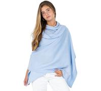 Velanio Cashmere Lussuoso scialle da viaggio lavorato a maglia, stola pashmina, sciarpa per tutte le stagioni da donna 90% lana 10% cashmere, Acquario Blu, Large