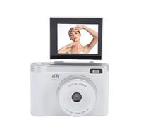 VELATEMOR 12 MP 1080p Camera Digitale, Fotocamera Vlog a Fuoco Automatico da 2,8 Pollici per Fotografia per Viaggi All'aperto a 180 Gradi Schermata 8x Zoom Digitale Intelligente (WHITE)