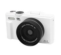 VELATEMOR Camera Digitale 5k 75 MP con WiFi, Autofocus Zoom 18x, Schermo di Lancio da 3 Pollici, Fotocamera Vlogging con Carta da 32 GB e 2 Batterie per la Fotografia di Viaggio (WHITE)