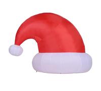 VELATEMOR Cappello di Natale Gonfiabile da 6,6 Piedi, Decorazioni per Esterni Cappello da Gentiluomo Gonfiabile Decorazione da Cortile Simpatico Ingrandimento Buon Natale con Luce a (Spina UE
