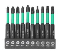 VELATEMOR Fora con Sicurezza - Set di Punte per Cacciavite Magnetiche Durevoli da 10 Pezzi Punte da Trapano a Percussione Antiscivolo per Perforazione Elettrica, Acciaio S2, per gli Appassionati del