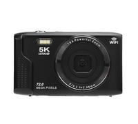 VELATEMOR Fotocamera Digitale 5K, 72MP, Schermo da 2,8 Pollici Ultra HD, 16x Digital Zoom Auto Focus Fotocamera Digitale WiFi con il Flash Incorporato per la Fotografia di Viaggio (32GB)