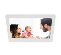 VELATEMOR Frame di Foto Digitale, Tavolo da Montaggio a Parete Frame di Immagini Digitali da 10 Pollici per Video (White)