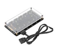 VELATEMOR Hub Ventola RGB 10 in 1, Splitter Ventola Magnetica Alimentato 5 V 3 Pin con Cavo di Prolunga da 50 Cm per Raffreddamento del Case del PC e Gestione dei Cavi