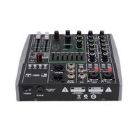 VELATEMOR Mixer a 4, Processore di Segnale Digitale Bluetooth a 99 Bit con Equalizzatore a 7 Bande e Alimentazione a 48 V per la Registrazione Dal di Performance DJ Karaoke (Spina europea)