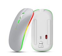 VELATEMOR Mouse Wireless Ricaricabile, Design Silenzioso Ricaricabile con 3 DPI Regolabili, Portatile Ergonomico Sottile, Trasmissione Wireless 2.4G, Ufficio Silenzioso, Studio Biblioteca