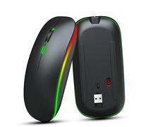 VELATEMOR Mouse Wireless Ricaricabile, Design Silenzioso Ricaricabile con 3 DPI Regolabili, Portatile Ergonomico Sottile, Trasmissione Wireless 2.4G, Ufficio Silenzioso, Studio Biblioteca