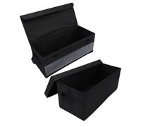 VELATEMOR Scatola Porta CD Pieghevole da 2 Pezzi, Supporto per 35 Custodie CD Standard o 70 Slim, Organizer Protettivo per DVD, Giochi, Giocattoli, Custodia Salvaspazio per Uffici (Trasparente+Nero)