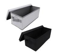 VELATEMOR Scatola Porta CD Pieghevole da 2 Pezzi, Supporto per 35 Custodie CD Standard o 70 Slim, Organizer Protettivo per DVD, Giochi, Giocattoli, Custodia Salvaspazio per Uffici (Grigio Bianco+Nero)