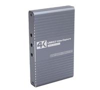 VELATEMOR Scheda di Acquisizione Video 4K 60Hz, USB 3.0 per Acquisizione Giochi con Microfono da 3,5 Mm Nelle Porte per Cuffie, Uscita Loop a Bassa Latenza in Lega di Alluminio per la Registrazione in
