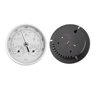 VELATEMOR Termometro Barometro Igrometro 3 in 1 Strumento Meteorologico Accurato Per Uso Interno Ed Esterno Lega di Alluminio Argento Bianco 5,12 Pollici Per Tutte le Stagioni Da Appendere Alla Parete