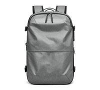 VELATEMOR Zaino da 60 Litri a Compressione Sottovuoto, Zaino Trasportabile Viaggiatore Espandibile, Spallack a 180 ° Aprire Spalline Regolabili per L'ufficio da (grigio chiaro)