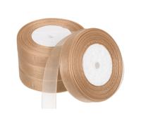 Velato Organza Nastro 51/64" 50 Iarde,4 Rotolo Chiffon Tessuto,Chiaro Cachi