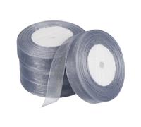 Velato Organza Nastro 51/64" 50 Iarde,4 Rotolo Chiffon Tessuto,Grigio