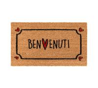 Velcoc - Zerbino da Interno con Scritta Benvenuti, in Fibra di Cocco con Fondo in PVC Antiscivolo, Tappeto Robusto e Resistente, Spessore di 14 mm, Dimensione 40 x 70 cm