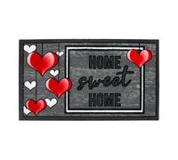 VELCOC - Zerbino da Interno in Gomma Riciclata con Disegno e Scritta Home Sweet Home, Tappeto Antiscivolo, Robusto e Resistente, Elevata Capacità di Assorbenza, Spessore di 6 mm, Dimensione 40 x 70 cm