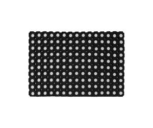 Velcoc - Zerbino Gummy da Esterno in Gomma con Fori, Antiscivolo, Robusto e Resistente, Spessore di 23 mm, Tappeto con Struttura a Nido d'Ape, Colore Nero, Dimensioni 40 x 60 cm