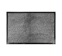 Velcoc - Zerbino Nevada da Interno in Polipropilene con Fondo Vinile, Tappeto con Disegno Melange, Antiscivolo e Resistente, Elevata Capacità di Assorbenza, Colore Nero e Grigio, 60 x 90 cm
