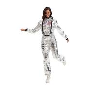 Velcoxplay Costume da astronauta da donna spaziale astronauta tuta Spaceman tuta vestito argento S