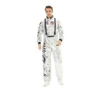 Velcoxplay Costume da astronauta da uomo spaziale astronauta, vestito da astronauta, colore argento, XXL