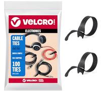VELCRO Brand Fascette fermacavi riutilizzabili, 100 pezzi, 15 cm, colore: nero