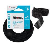 Velcro VEL-EC60253 Cravatte riutilizzabili di marca One-Wrap, 10 mm x 5 m, colore nero, 10mm x 5m