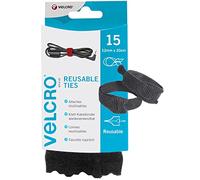 VELCRO Brand Fascette riapribili 12mm x 20cm x 15 Nero