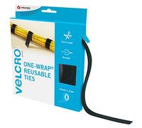 VELCRO Brand | Legami Riutilizzabili One-Wrap | Legami Multifunzione Perfetti come Accessori per la Scrivania per la Gestione dei Cavi e il Miglioramento della Casa | Nero | 10 mm x 15 m