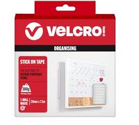 VELCRO Brand Nastro a strappo autoadesivo, tagliabile, Bianco 20mm x 7,5m