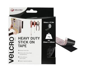 VELCRO Brand Nastro riapribile adesivo 50mm x 2.5m Nero
