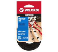 Velcro brand - one-wrap gestione dei cavi, Thin self-gripping cable Ties: reusable, Light Duty - 20,3 cm "x 1/5,1 cm Ties, 50 ct. Colore: Nero/Grigio 8 x 1/2-Inch, 25 Count Black