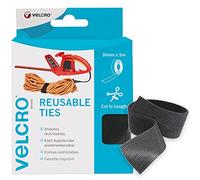 VELCRO Brand ONE-WRAP Nastro a strappo riutilizzabile, Nero 30mm x 5m | Fascette a strappo riutilizzabili, facili da avvolgere e premere, ideali per organizzare i cavi