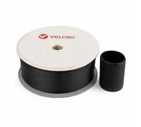 VELCRO Brand ONE-WRAP - Rotolo di nastro adesivo, riutilizzabile, autoadesivo, per la gestione dei cavi, standard da 25 mm, resistente da 50 mm, extra largo 107 mm, 107 mm x 25 m, colore: nero