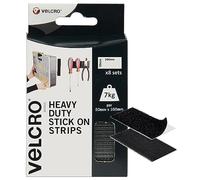VELCRO Brand Strisce adesive alta resistenza, Nero 50mm x 100mm, x8