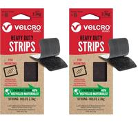 VELCRO Brand | Strisce Eco Heavy Duty | Strisce Autoadesive Extra Forti Perfette per Decorare la Stanza e l'Uso Domestico, in Ufficio, in Garage | Nero | 44mm x 76mm | Set di 4