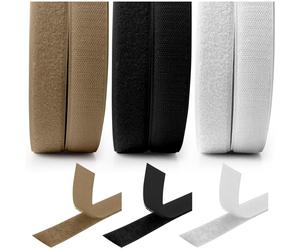 Velcro da Cucire a Strappo o Adesivo - Disponibile in Bianco, Nero, e Beige - Colore: NERO, Altezza: 3, Rotolo da:: 5 MT ASOLA FEMMINA