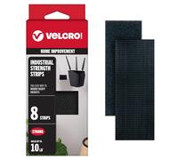 VELCRO Elementi di fissaggio resistenti di marca | Strisce 4 x 2 pollici con set da 8 adesivi | Tiene 10 libbre | Stick di resistenza industriale nera sul nastro adesivo | Uso interno o esterno (VEL