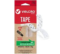 VELCRO Marchio | Eco Stick On Tape | Tagliare a lunghezza forte Hook & Loop nastro adesivo autoadesivo perfetto per la decorazione di stanze e casa, ufficio, garage | bianco | 22 mm x 90 mm