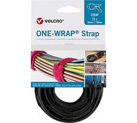 VELCRO® One Wrap® - Fascetta stringicavo 20 mm x 330 mm, 25 pezzi, colore: Nero