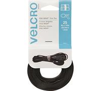 Velcro brand - one-wrap gestione dei cavi, Thin self-gripping cable Ties: reusable, Light Duty - 20,3 cm "x 1/5,1 cm Ties, 50 ct. Colore: Nero/Grigio 8 x 1/2-Inch, 25 Count Black