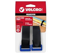 Velcro(R) - Cinghia elastica da 38,1 x 2,5 cm, confezione da 2, colore: Nero