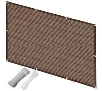 Vele ombreggianti ondulate da 0,9 x 2,1 m, resistenti al vento, dimensioni personalizzate, con occhielli, fascette in nylon e corda, per cortile, patio, giardino, colore marrone