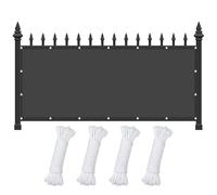 Vele Ombreggianti Rettangolare 120 x 480 cm Protezione Raggi UV 98% Vela Ombreggiante Impermeabile Antipolvere Protezione Antivento Balcone, La Terrazza e Il Giardino, Grigio Scuro